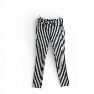 Kardashian Kollection Kourtney Striped Jeggings Size 6 Party Chic Black White